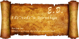 Eötvös Dorottya névjegykártya